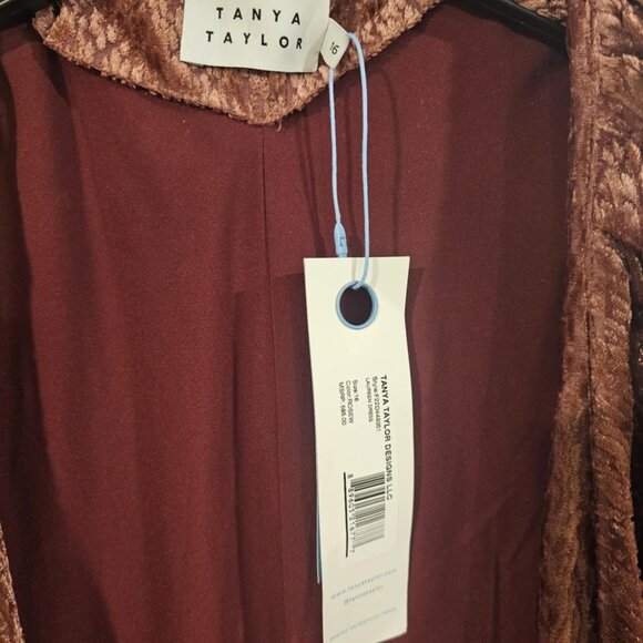 NWT Tanya Taylor Laureen Velvet Wrap Dress Size 16 - Picture 5 of 5
